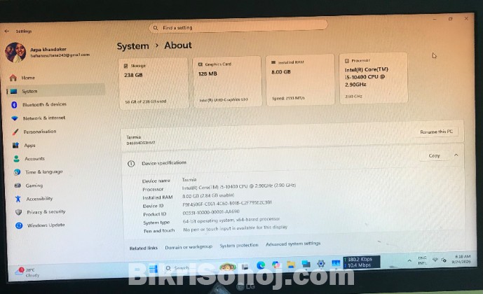 Desktop Computer, Desktop PC, Intel Core i5, i5 10400, 10th